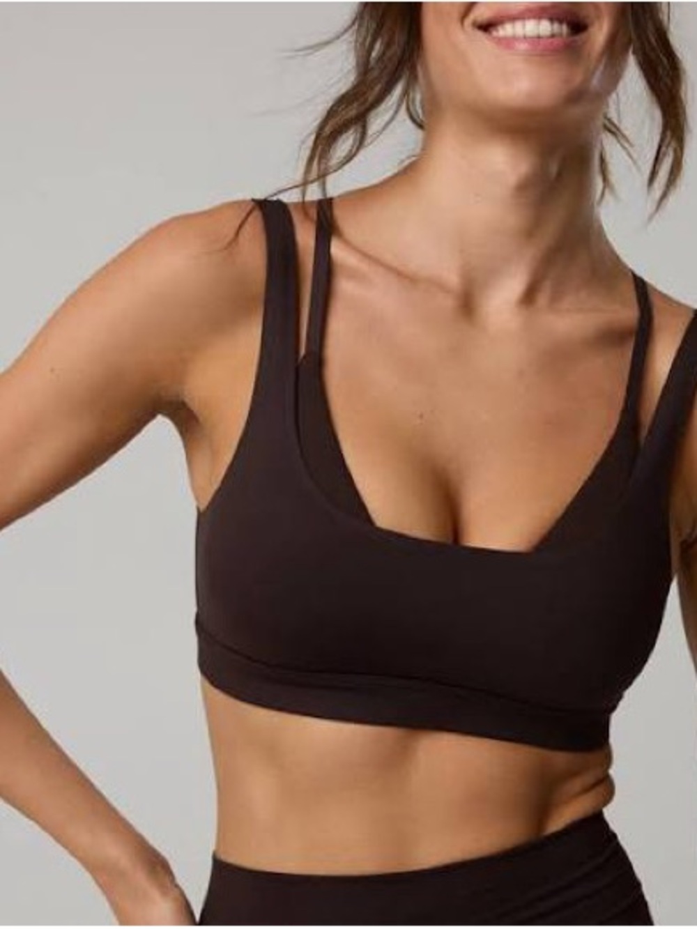 Aerie Layered Brown Hugger Sports Bra S